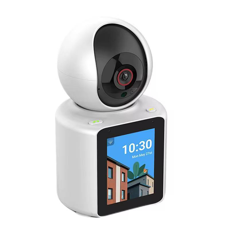 Cámara de video bidireccional para interiores para el hogar con pantalla HD de 2.8 pulgadas, WiFi para mascotas/gatos/perros/pájaros, cámara con aplicación de teléfono, visión nocturna, control de voz, detección de movimiento