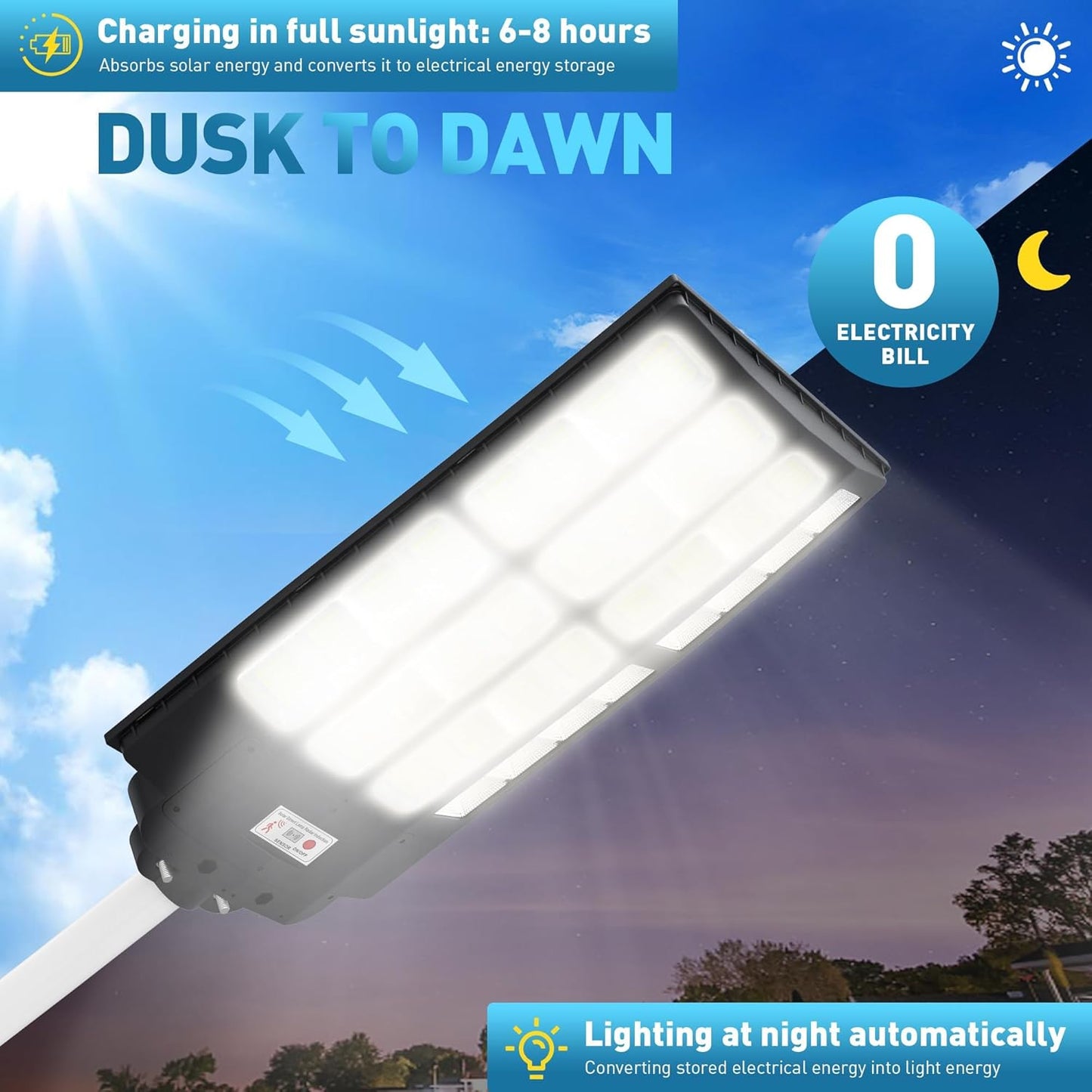 Lámpara Solar LED 4000W | Iluminación Exterior Ultra Potente con Control Remoto