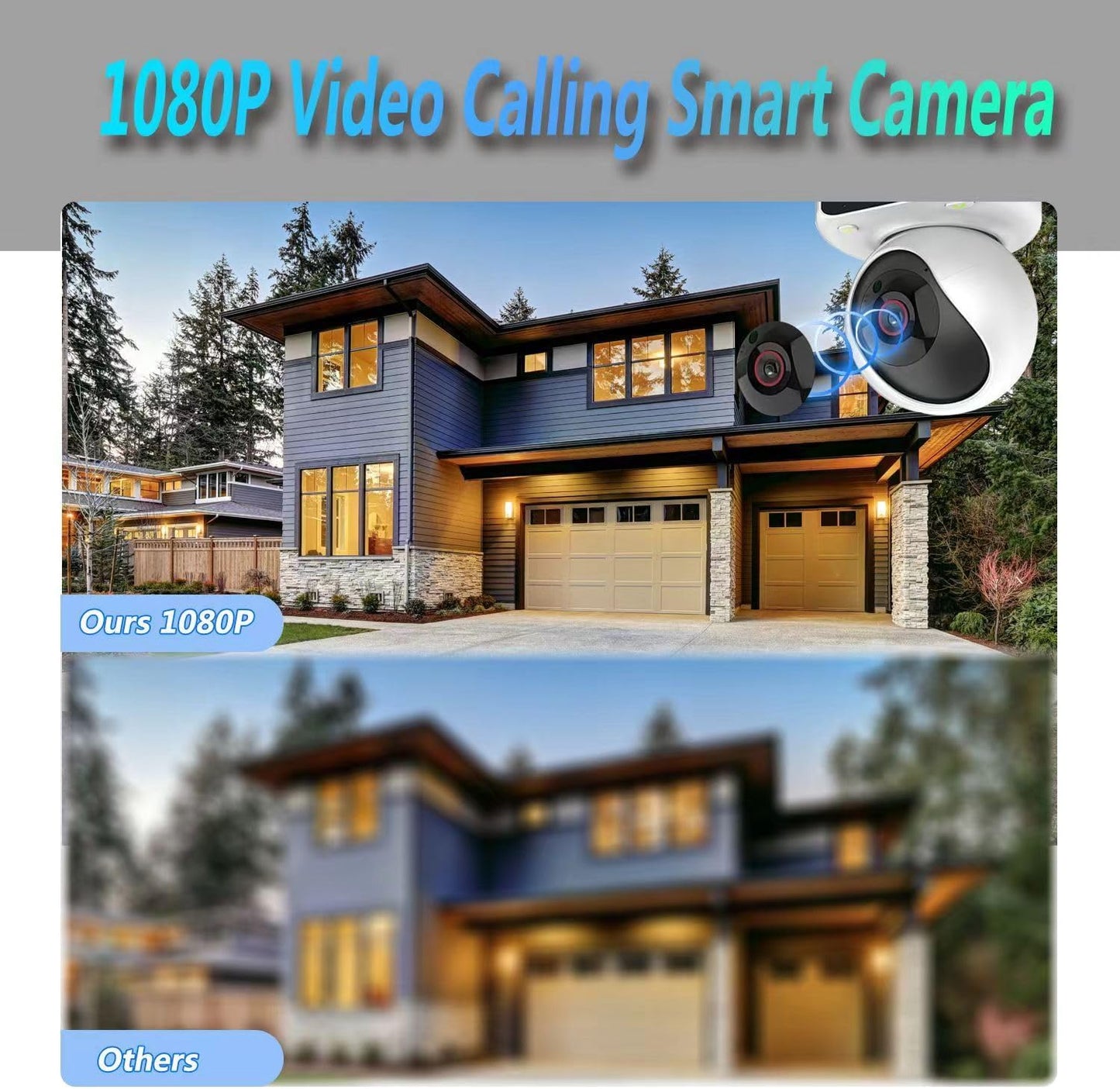 Cámara de video bidireccional para interiores para el hogar con pantalla HD de 2.8 pulgadas, WiFi para mascotas/gatos/perros/pájaros, cámara con aplicación de teléfono, visión nocturna, control de voz, detección de movimiento